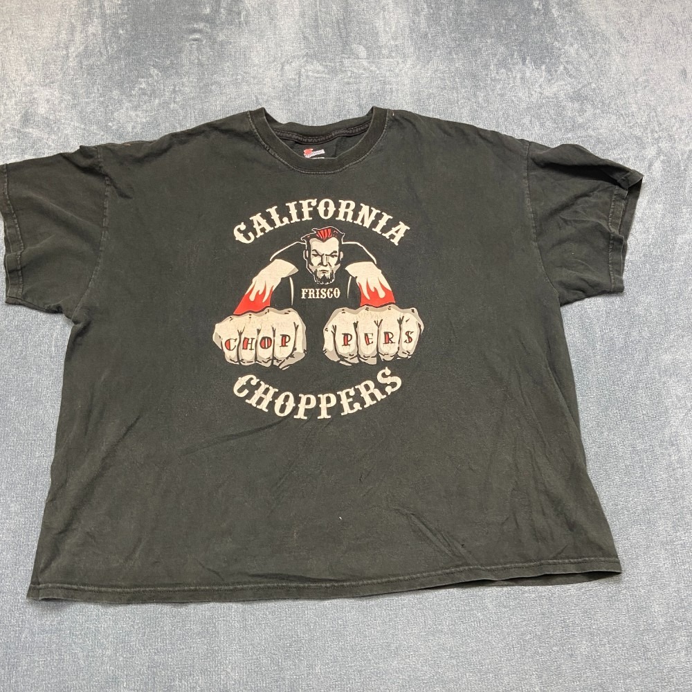 Y2K California Choppers T Shirt Mens 3XL Black Cotton Graphic Tee Hanes Tag